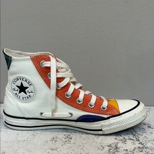 Converse Combat Boots White Orange High-Top size 7.5